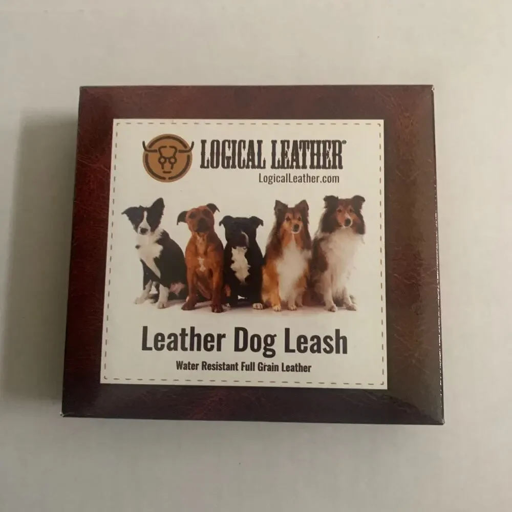 Logical Leather 12''Dog Leash Water Resistant Full Grain Leather 12TL-YL